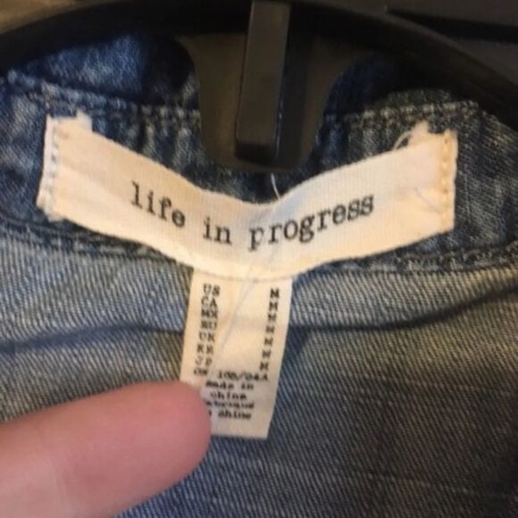 Life in progress medium plaid button dow - Picture 2 of 4